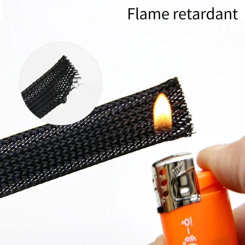 1~50m Black-Red Cross PET Brai - Cable Sleeve Braided ulasan dan harga