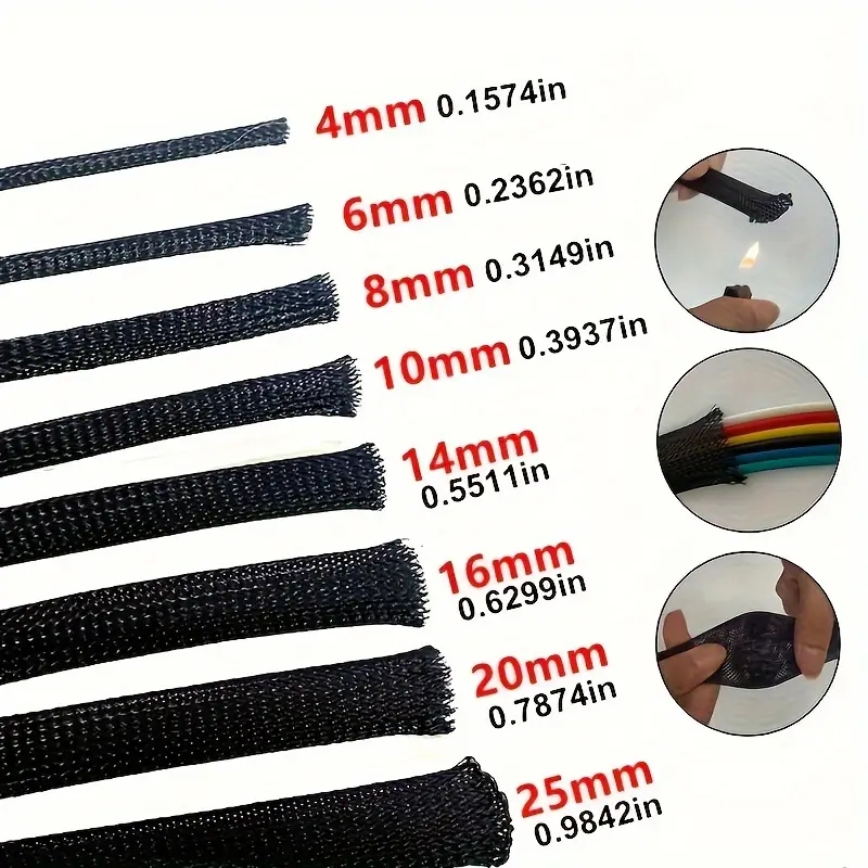 10m 32.8ft Pet Braided Mesh Sl - Cable Sleeve Braided ulasan dan harga