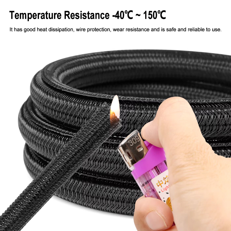 2/10m Black PET Braided Self-C - Cable Sleeve Braided ulasan dan harga