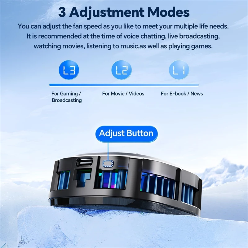 Magnetic RGB Phone Cooling Fan - Gaming Accessories Ipad ulasan dan harga