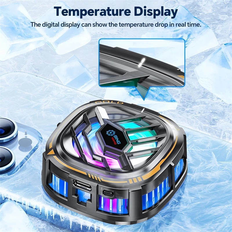 Magnetic RGB Phone Cooling Fan - Gaming Accessories Ipad ulasan dan harga