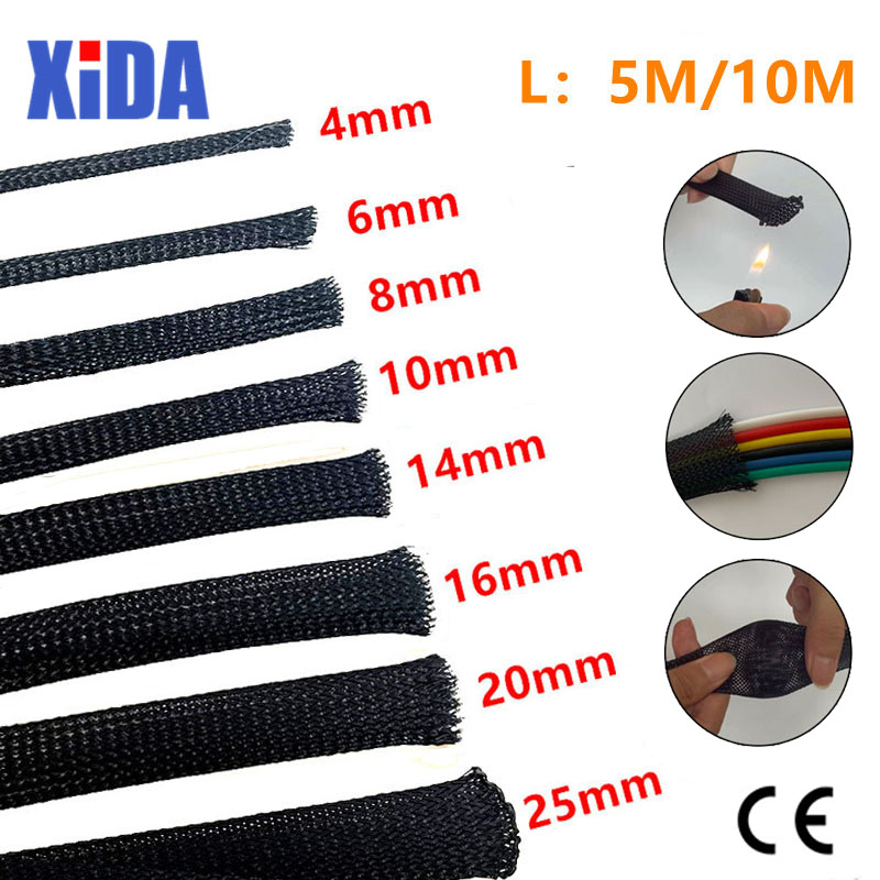 5/10M Black PET Wire Insulated - Cable Sleeve Braided ulasan dan harga
