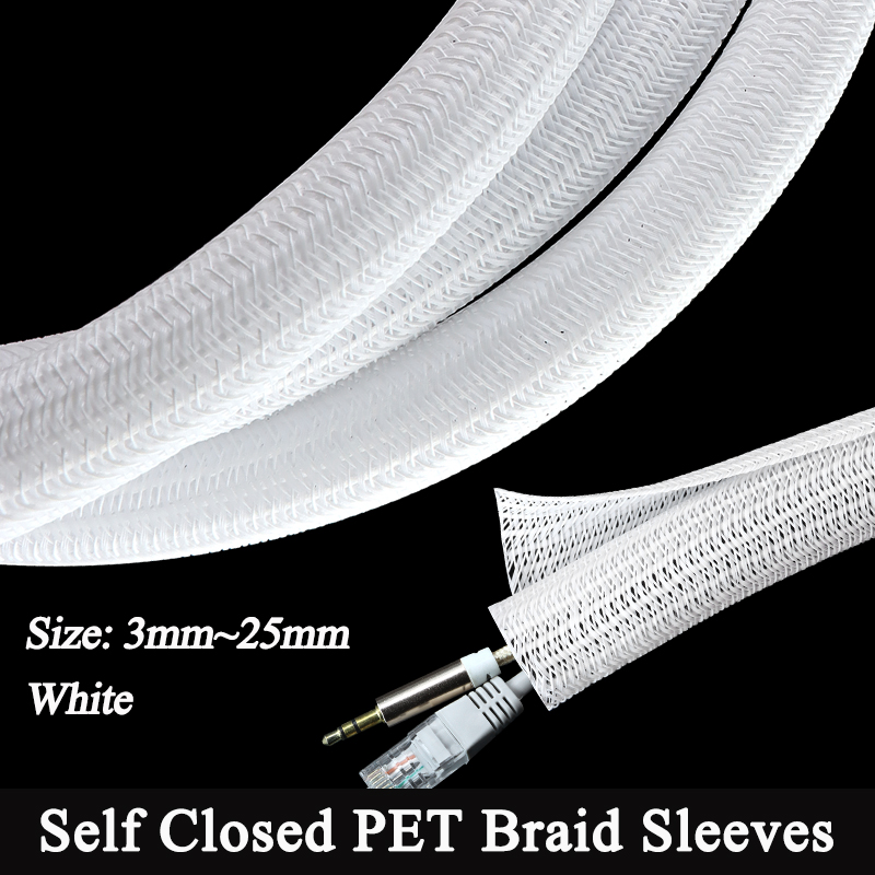 White Self-Closed Cable Sleeve - Cable Sleeve Braided ulasan dan harga