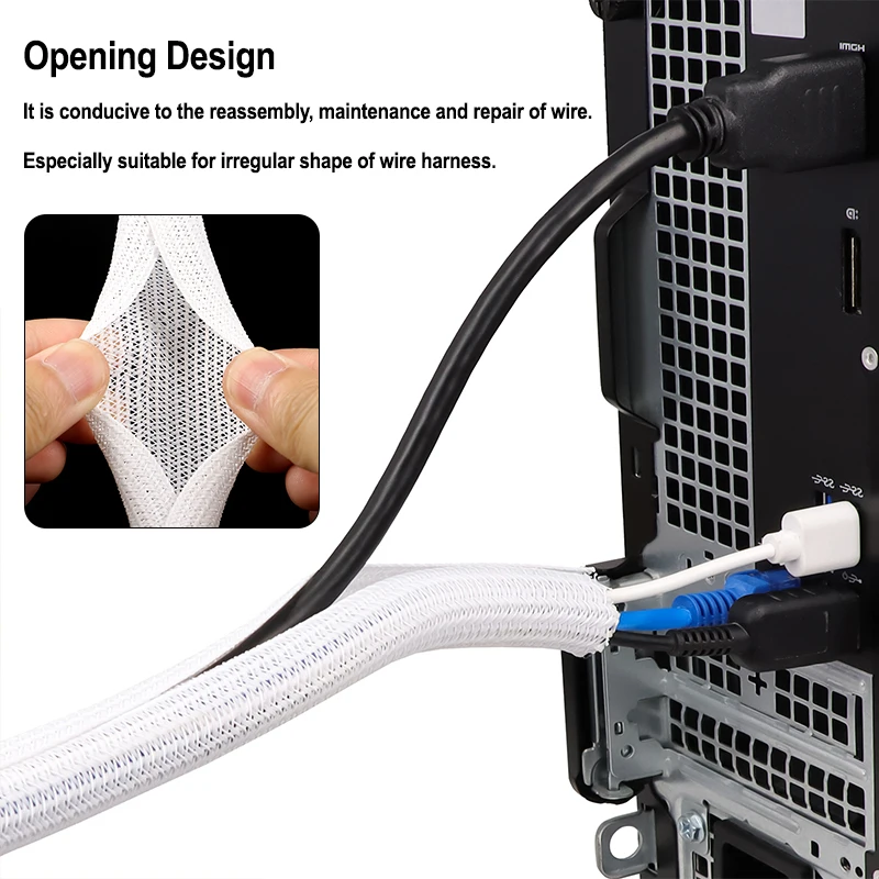 White Self-Closed Cable Sleeve - Cable Sleeve Braided ulasan dan harga