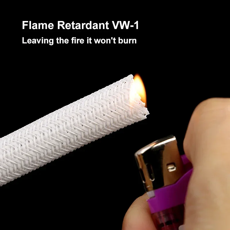 White Self-Closed Cable Sleeve - Cable Sleeve Braided ulasan dan harga
