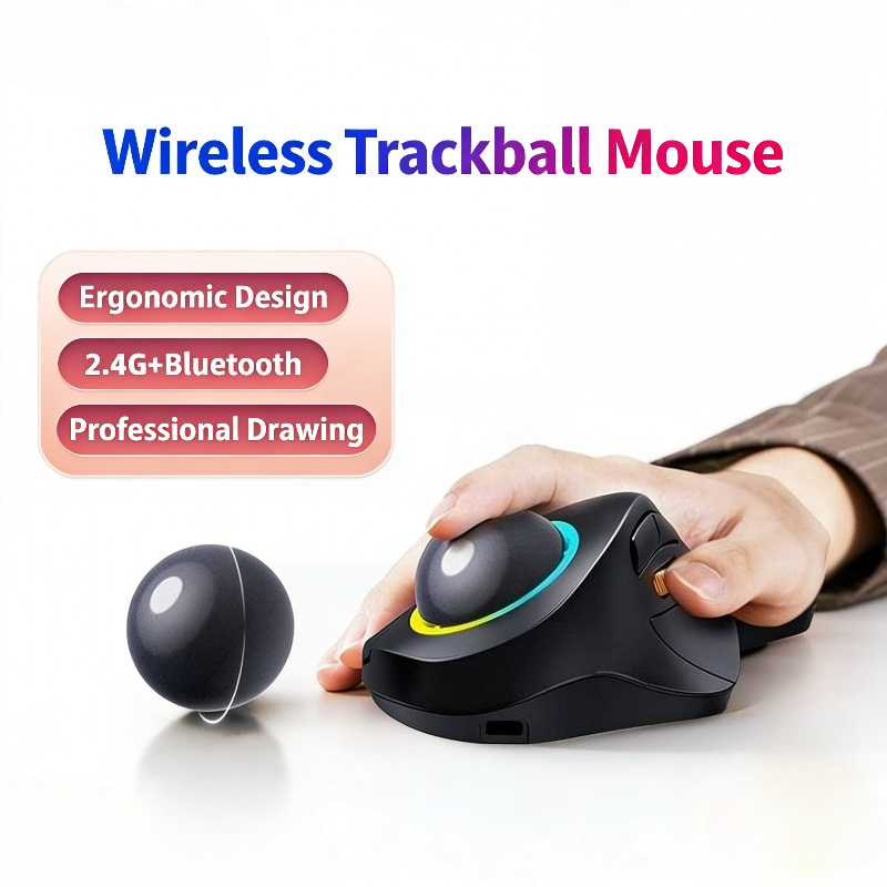 Wireless Trackball Mouse RGB E - Gaming Accessories Ipad ulasan dan harga