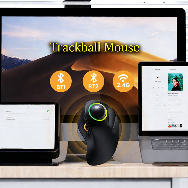 Wireless Trackball Mouse RGB E - Gaming Accessories Ipad ulasan dan harga