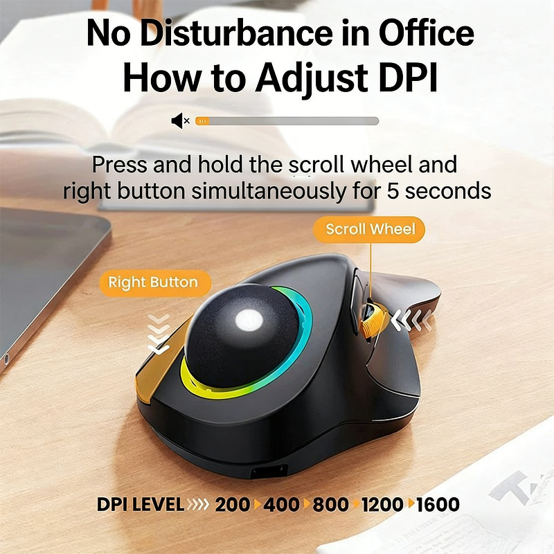 Wireless Trackball Mouse RGB E - Gaming Accessories Ipad ulasan dan harga