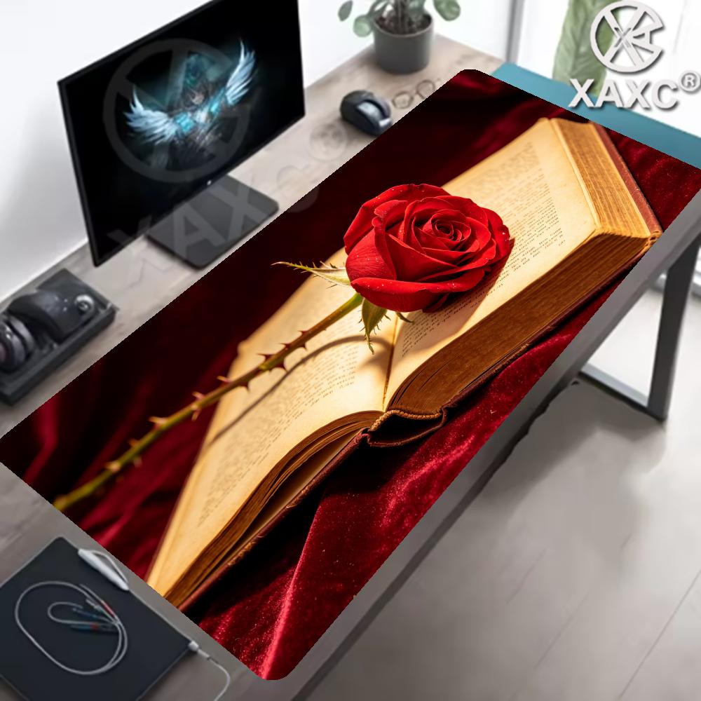 Vintage Rose & Book Desk Mat,  - Vintage Gaming Accessories ulasan dan harga