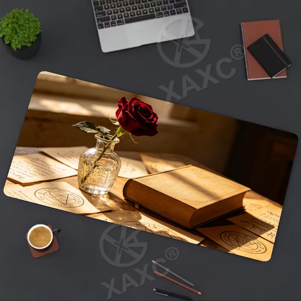 Vintage Rose & Book Desk Mat,  - Vintage Gaming Accessories ulasan dan harga