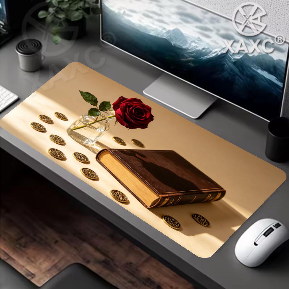 Vintage Rose & Book Desk Mat,  - Vintage Gaming Accessories ulasan dan harga