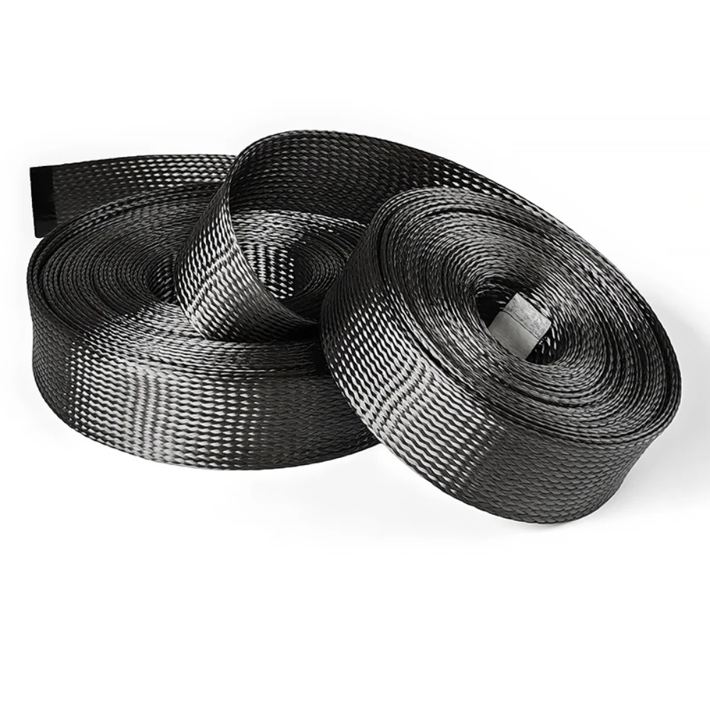 1M Carbon Fiber Cable Sleeve B - Cable Sleeve Braided ulasan dan harga