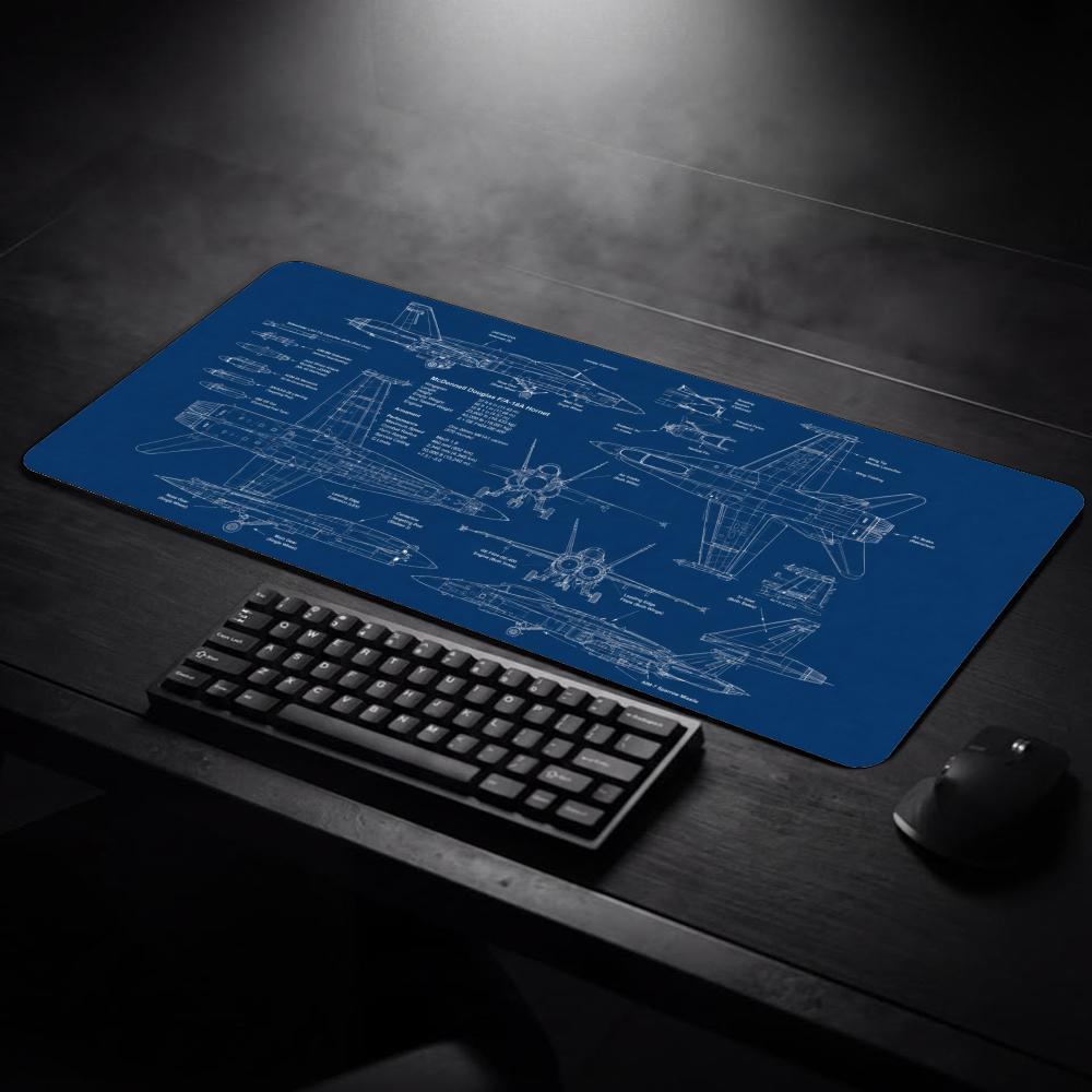 Large Aviation Blueprint Mouse - Vintage Gaming Accessories ulasan dan harga