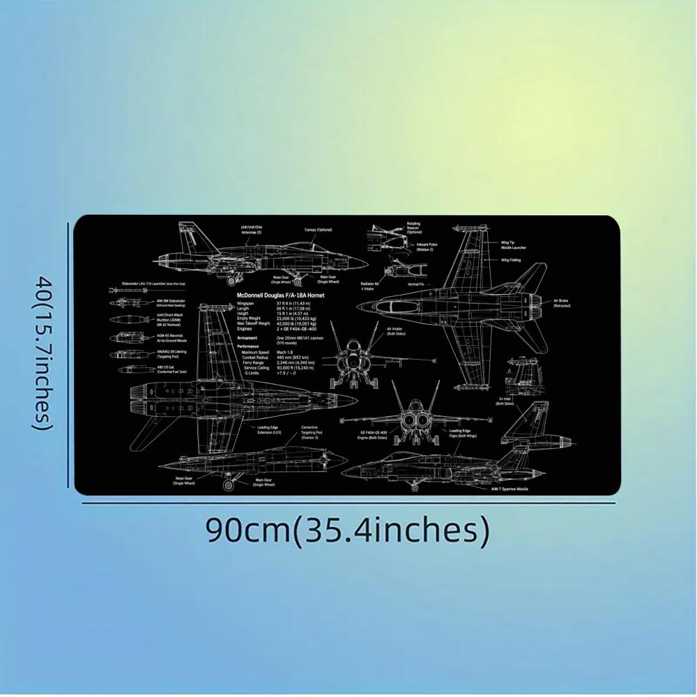Large Aviation Blueprint Mouse - Vintage Gaming Accessories ulasan dan harga