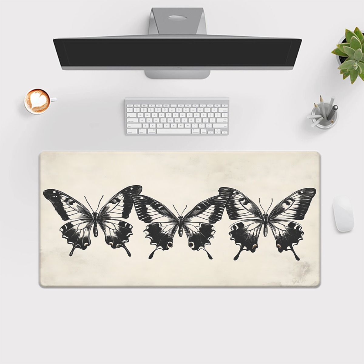 Butterfly Illustration Desk Ma - Vintage Gaming Accessories ulasan dan harga