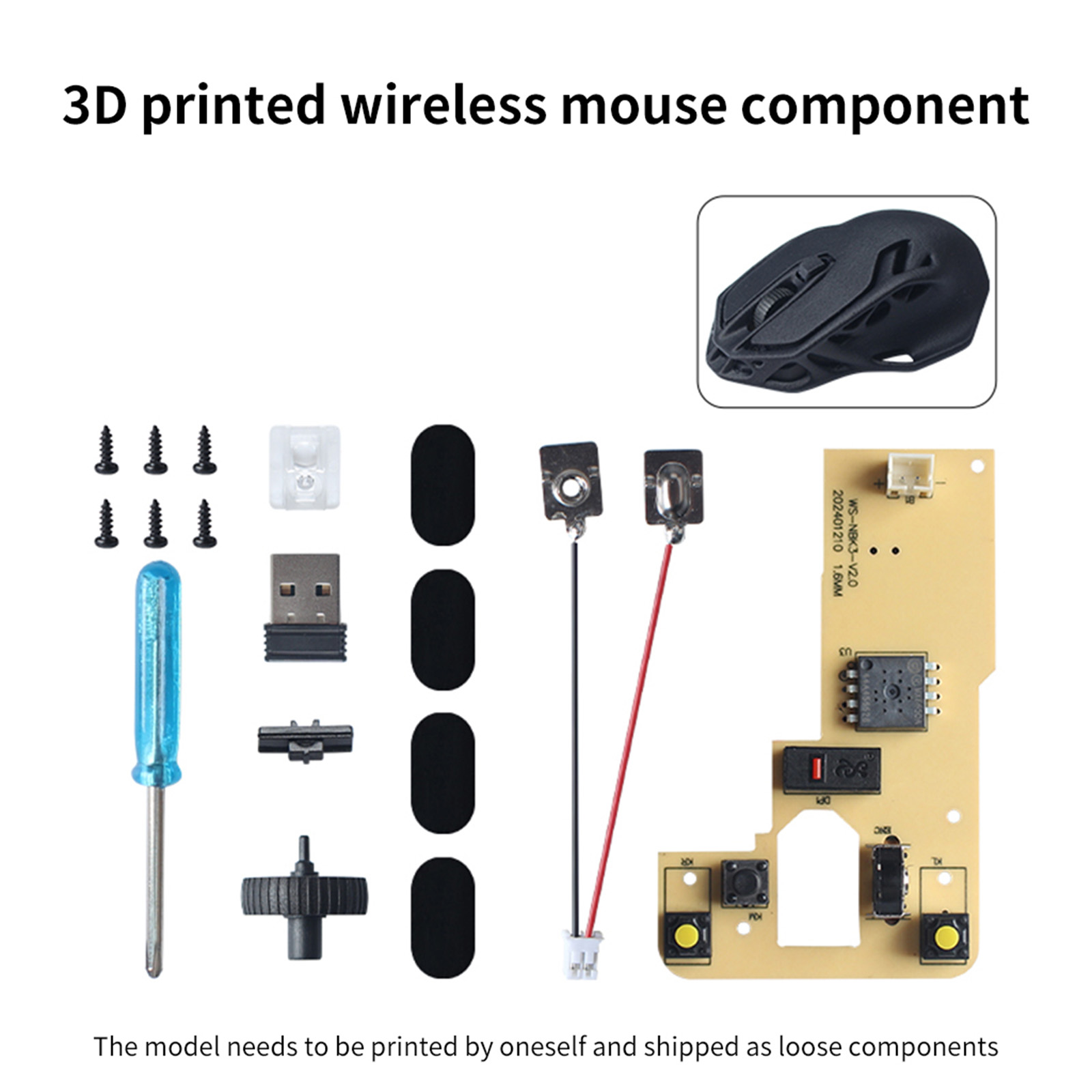 1 Set DIY Wireless Mouse Print - Gaming Hardware And Accessories ulasan dan harga