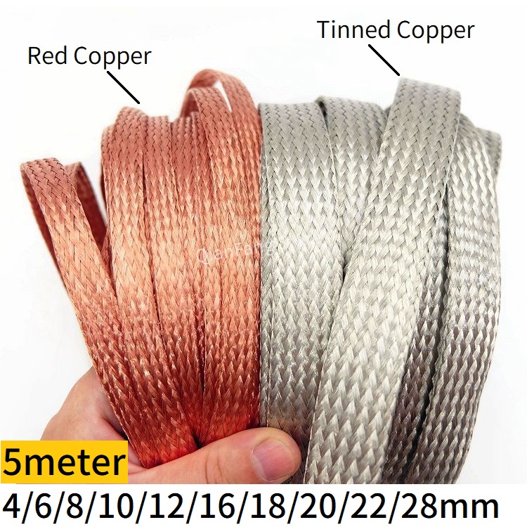 5M Copper Braided Sleeve Tinne - Cable Sleeve Braided ulasan dan harga