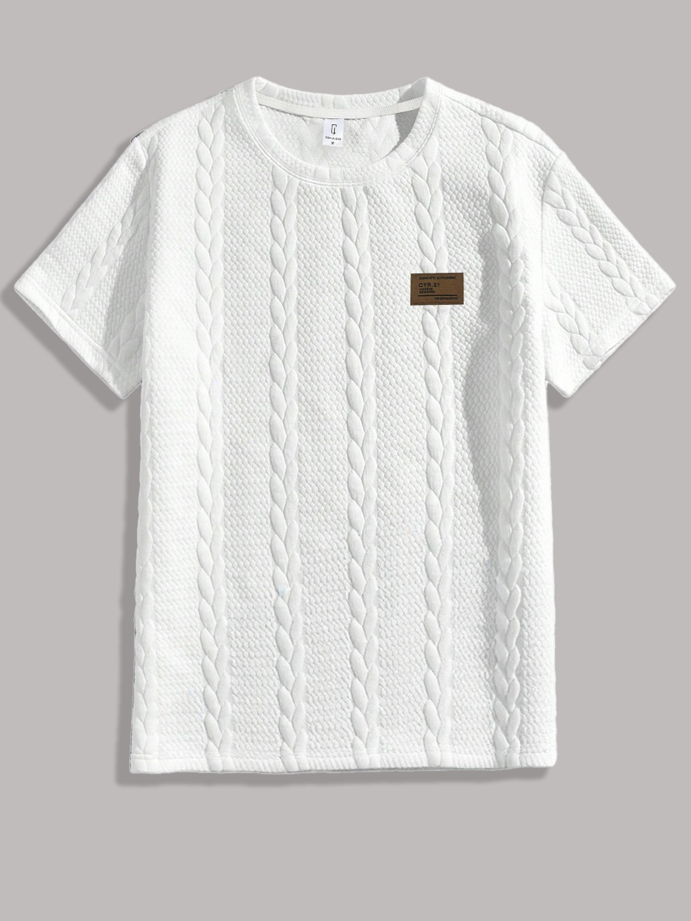 Men's Cable-Knit Jacquard Text - Cable Sleeve Braided ulasan dan harga